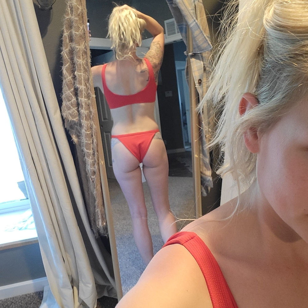 Red Ribbed Bakini Set - Picture 6 of 6